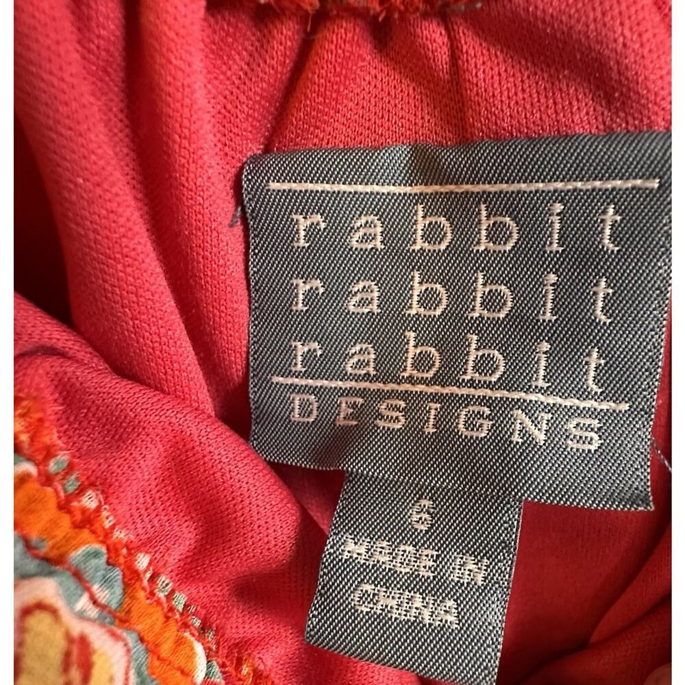 Rabbit Rabbit Rabbit Red Paisley Off Shoulder Boho Prairie Maxi Dress 6 - Picture 8 of 16